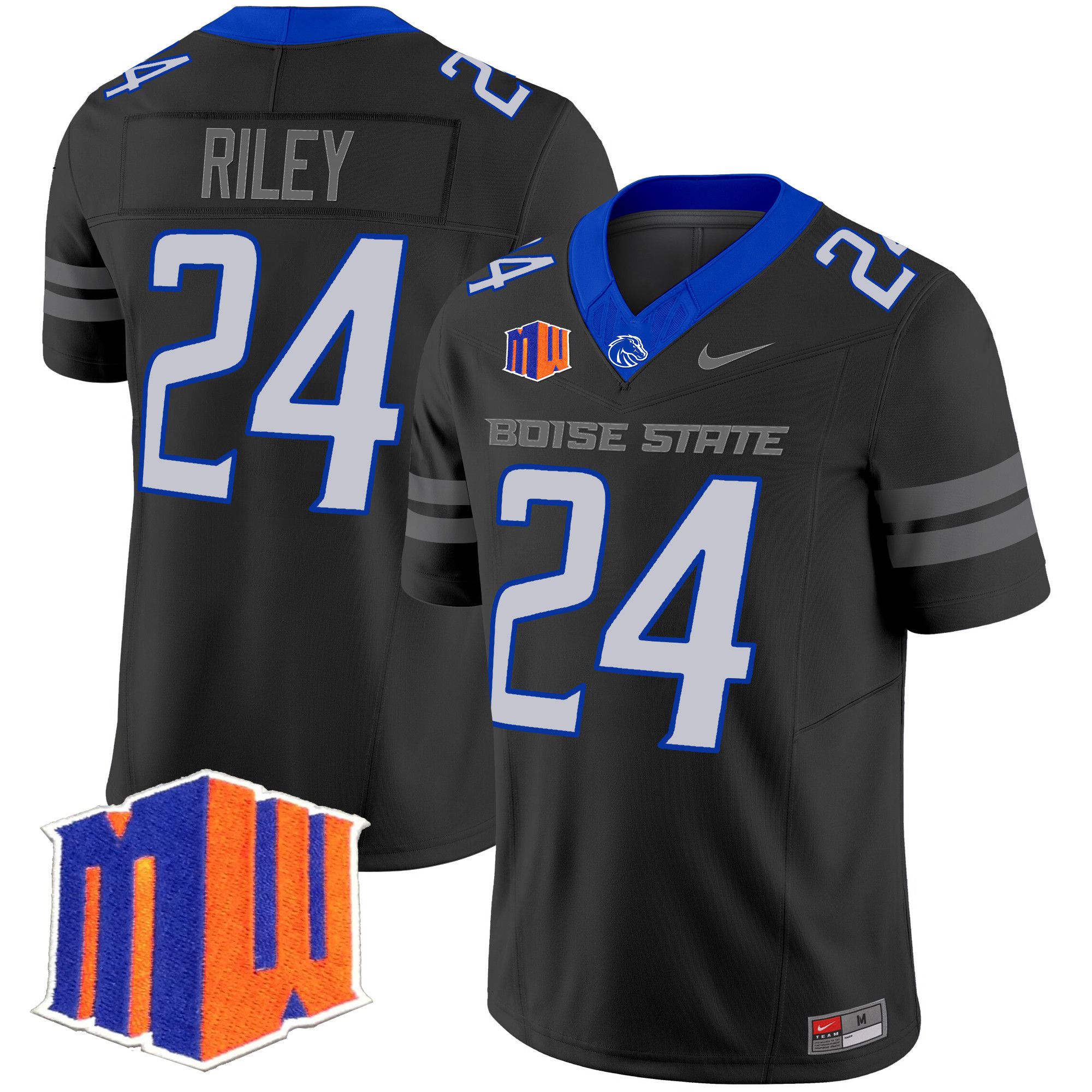 Men Boise State Broncos #24 Riley Black Nike 2024 Vapor Limited NCAA Jersey->more ncaa teams->NCAA Jersey